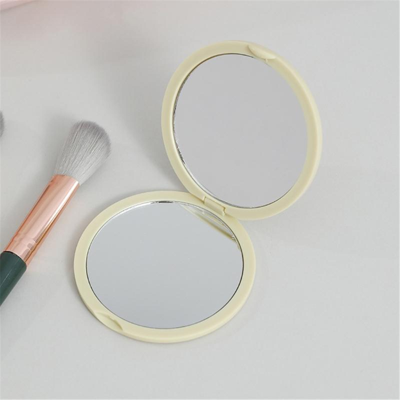 Дорожное портативное складное зеркало для макияжа с обычной стеклянной панелью, двустороннее, компактное, ручное косметическое зеркало