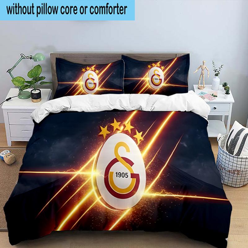 Galatasaray Football Club 3PCS Bedding set,Ideal for1pc Duvet Cover And 2pcs Pillowcases Perfect for Christmas gift,Ideal for Bedroom, Dormitory