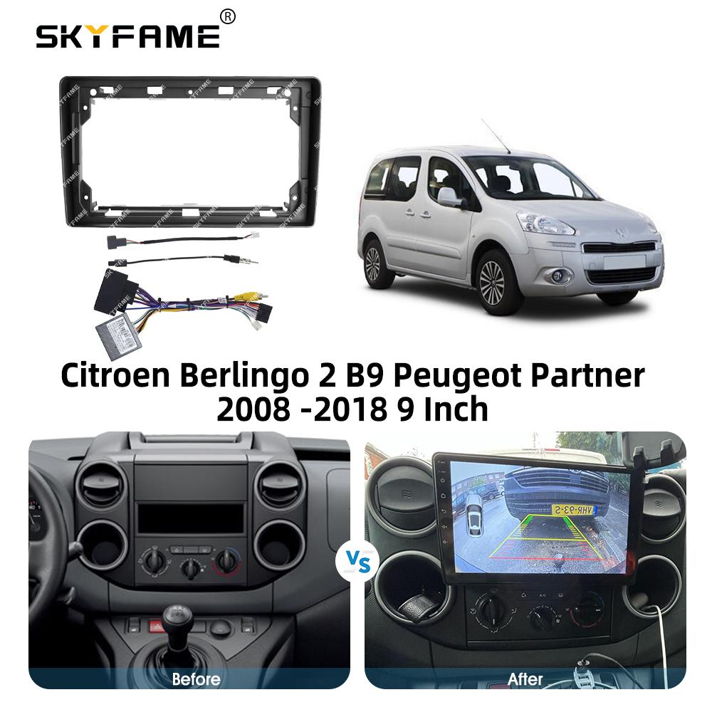 SKYFAME Car Frame Fascia Adapter Canbus Box Decoder Android Radio Dash Fitting Panel Kit For Fiat Scudo Peugeot Expert Partner