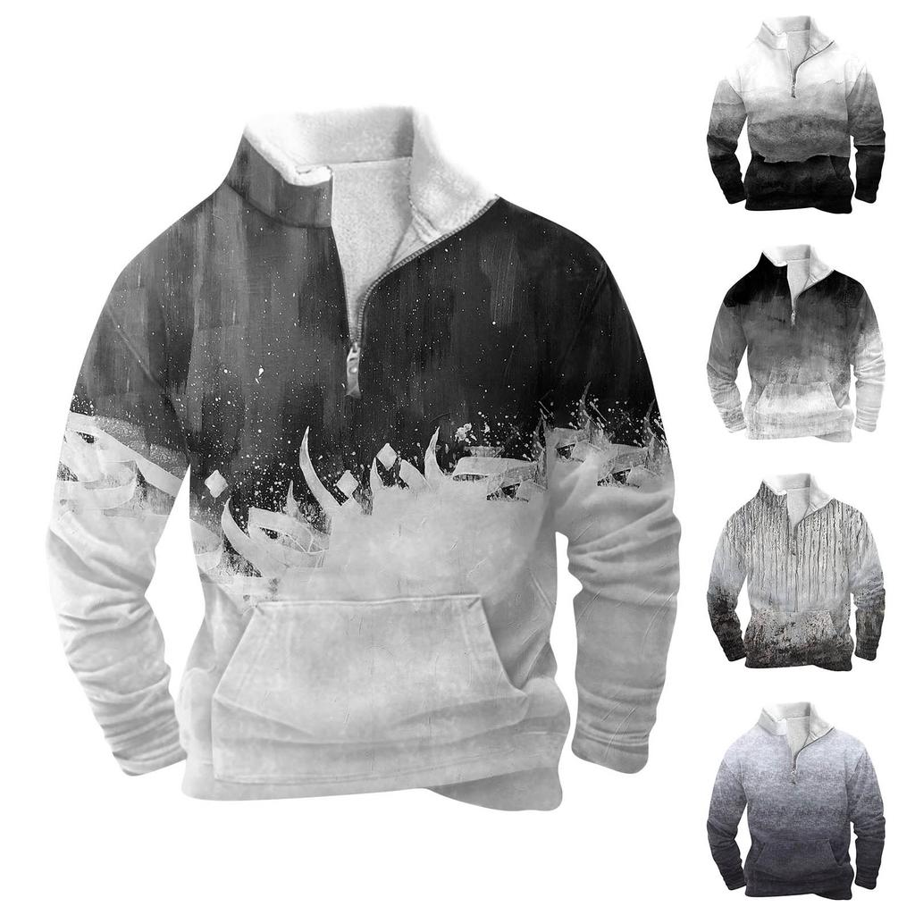 Весенне-осенняя мужская толстовка с воротником-стойкой на открытом воздухе, повседневные свитера, топы