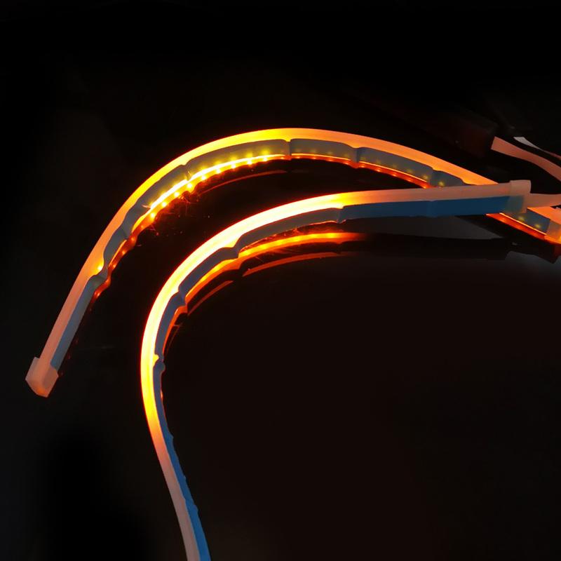 2pcs 30cm Slim Sequential Flexible LED DRL Turn Signal Strip Light Lamp Headlight fit for Car Truck Motorcycle