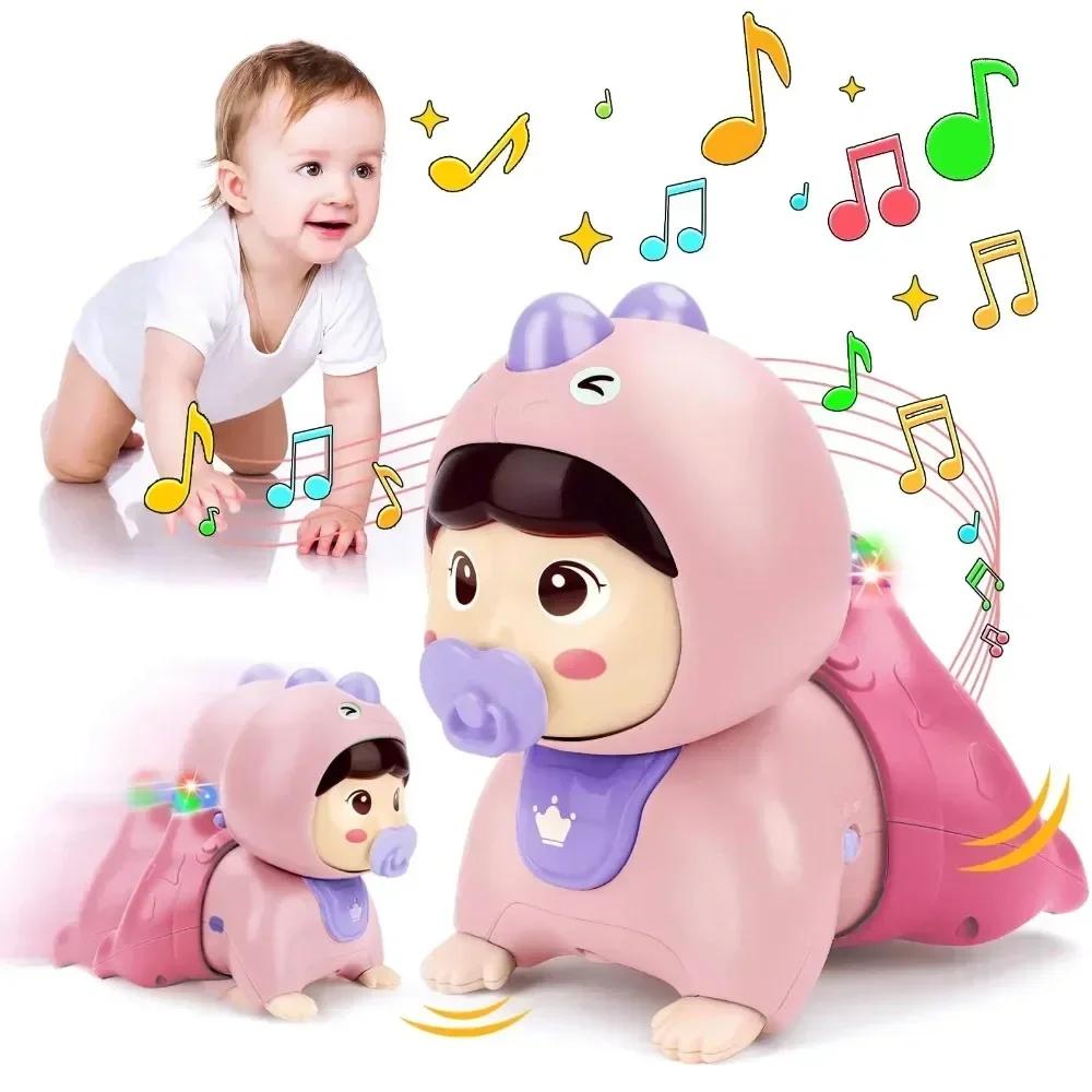 Baby Musical Crawling Toys for Girl Boy Cute Doll Early Learning Educational Toy Light Up Music Developmental Toy Tummy Time Toy