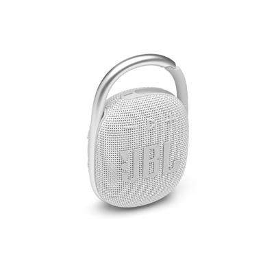 Bluetooth-динамик JBL CLIP4, зарядка через USB-C, защита от пыли и влаги IP67, с пассивным излучателем, портативный, модель 2021 года, белый (JBLCLIP4WHT)