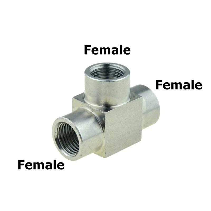 Фитинг для трубы из нержавеющей стали 304 Тройник Отвод 4-ходовой 1/8 1/4 3/8 1/2 Внутренняя Наружная резьба Адаптер для воздуха высокого давления Муфта Соединитель