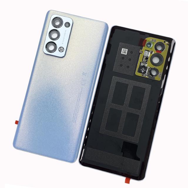 Задняя крышка из закаленного стекла для Oppo Reno 6 Pro 5G Snapdragon Reno6 + крышка батарейного отсека дверной корпус с ремонтом объектива камеры