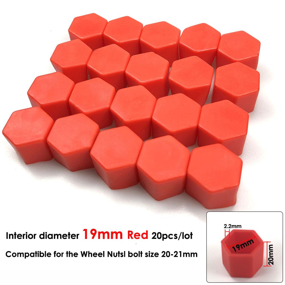 20pcs 17mm 19mm 21mm Black Car Wheel Caps Bolts Covers Nuts Silicone Auto Wheel Hub Protectors Screw Cap styling Anti Rust Cover