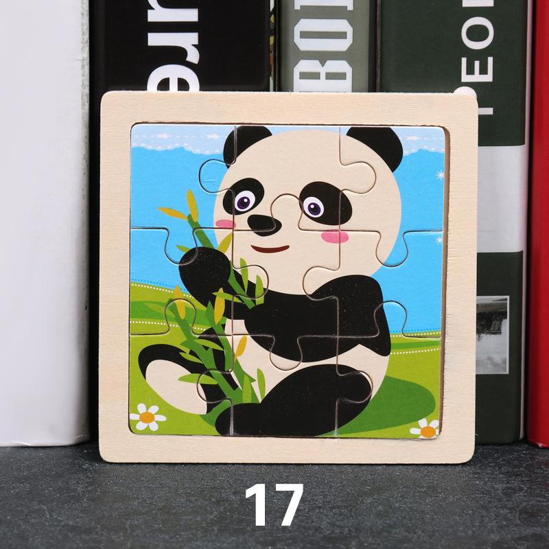 Kids Funny Cartoons Puzzle Toy Jigsaw Wooden Educational Study