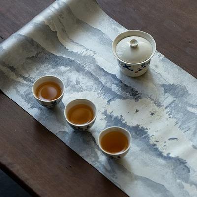 Жаккардовый парчовый чайный коврик, водонепроницаемый, двухсторонний, бархатный, настольный, тканевый, поднос для чая, аксессуары для чайной церемонии