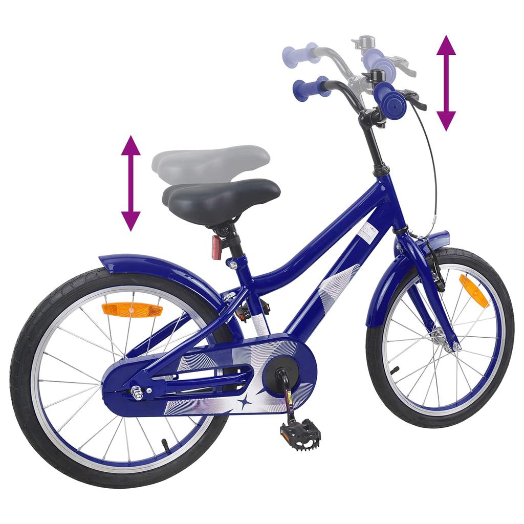 Kids  Bicycle 18 Inch for Ages 5 7 Dark Blue