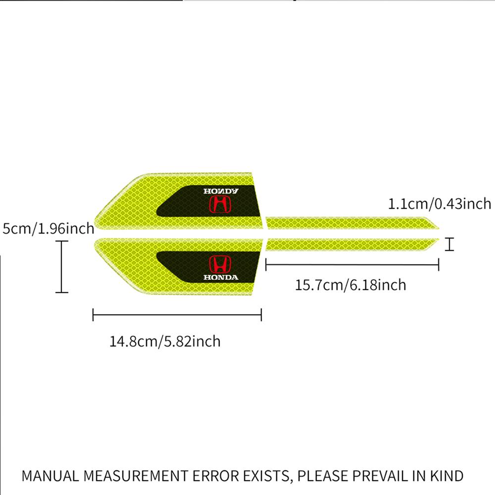 Car Sticker Reflective Arrow Sign Tape Warning Safety Decals Auto Exterior Accessories For Honda Civic XR-V HR-V City Accord Fit