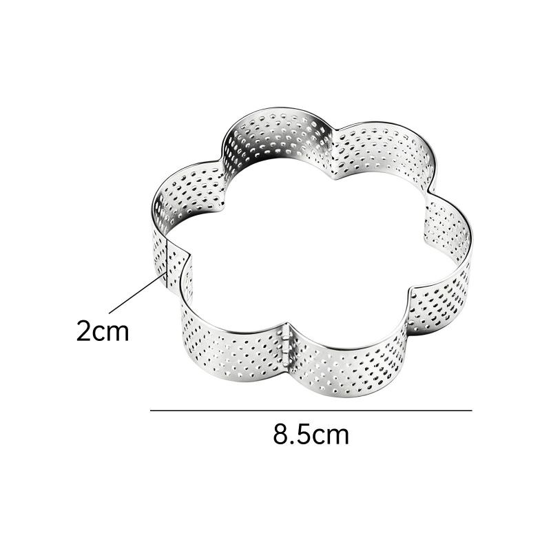 Baking Mousse Tart Ring 1 Pcs Stainless Steel Perforated Pastry and Crumpet Mold for Kitchen and Home Hotel Use