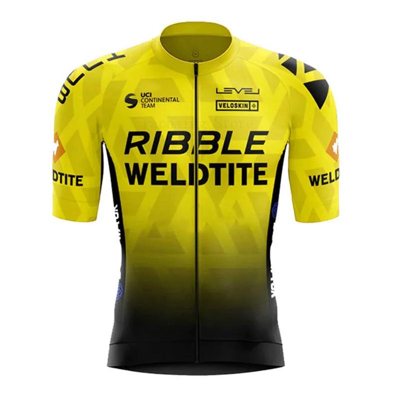 2026 Ribble Weldtite Cycling Jersey Set Short Sleeve Men Anti-UV Bike Summer Cycling Clothing Maillot Ciclismo Hombre Bicycle Suit