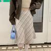 Harajuku шикарная весенняя элегантная длинная юбка женская французская клетчатая ретро трапециевидная одежда женская винтажная повседневная юбка-миди с высокой талией