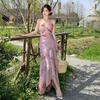Юбка в пятнышко с цветочным принтом, Юньнаньская юбка для отпуска на море, Неровная юбка, Юбка-рыбка, Топ-бандо, Накладка на грудь, Длинная юбка