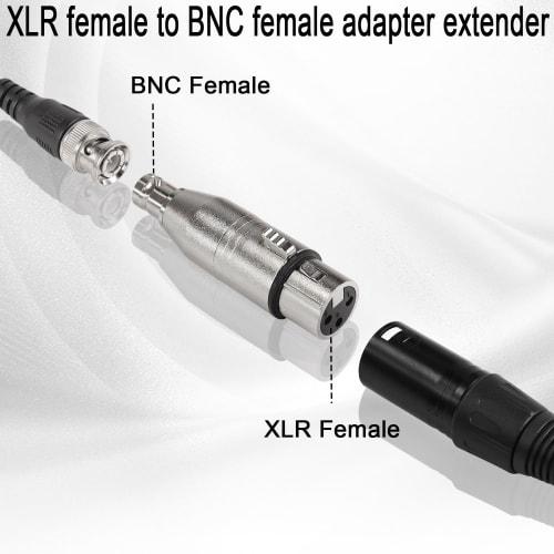 QIANRENON XLR To BNC Adapter - 3-Pin XLR Female To BNC Female Coaxial Analog Video Connector, Extended Conversion for RF, Audio, Camera, Microphone, M