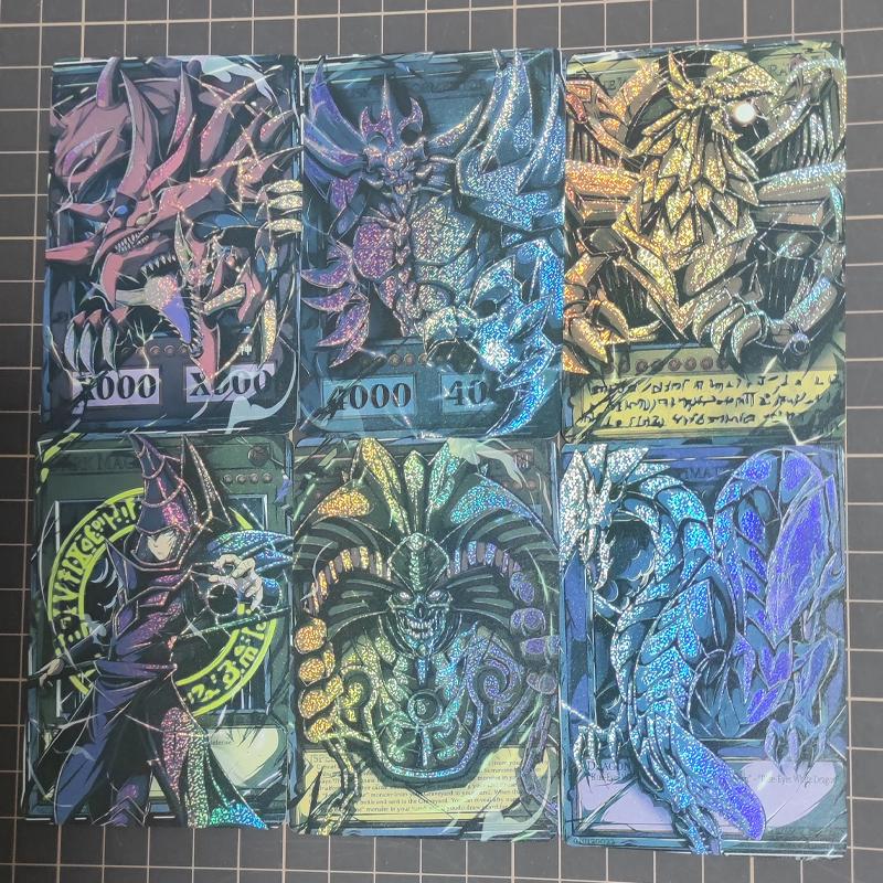 Сделай сам 6 шт./комплект Yu-gi-oh!  Слифер Дракон Неба Самодельная Карта Золотое Мерцание Карточки Сгибающийся Свет Искрится. Звездные вспышки