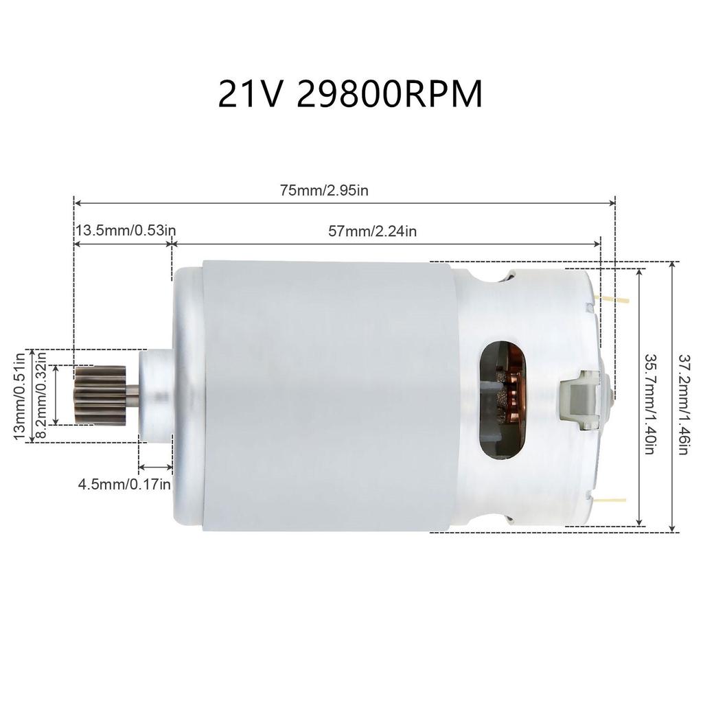 10.8V-21V металлический двигатель постоянного тока RS550 с 14 зубьями, микродвигатель 25000 об/мин для электрической пилы, мини-пилы, дрели, шуруповерта