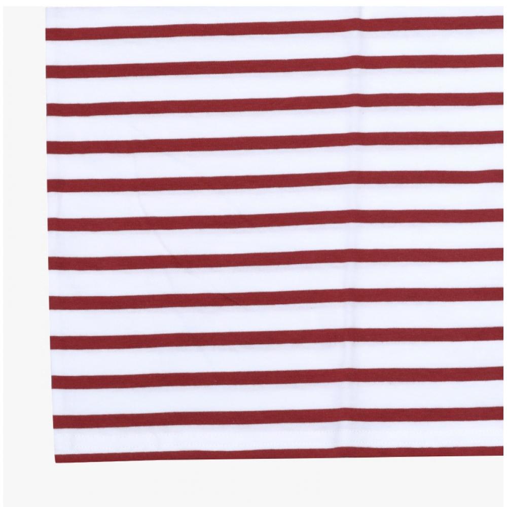 Saint James Modern Stripe Унисекс футболка с длинным рукавом 9858 Neige Terracotta