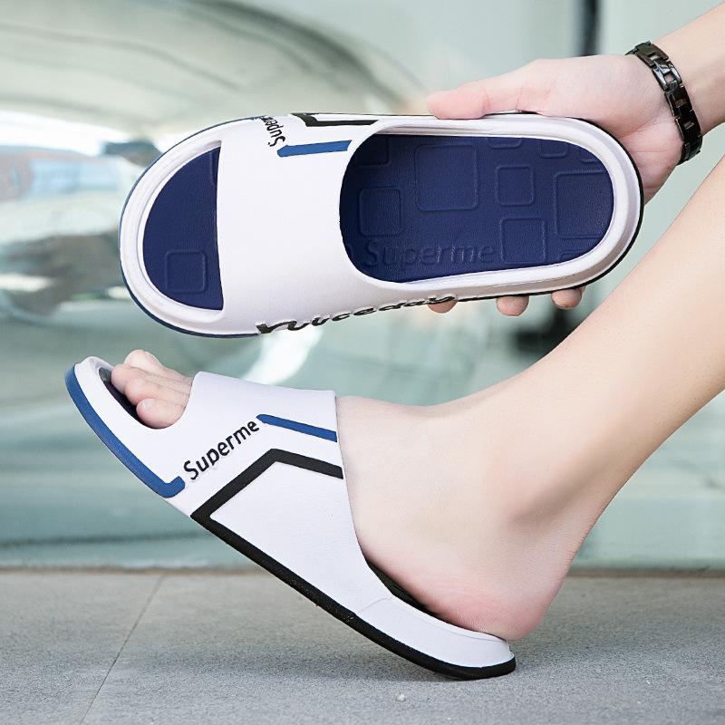 Летние мужские тапочки модный тренд верхняя одежда одно слово комнатные нескользящие сандалии мужская домашняя обувь