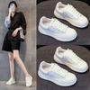 Кожаные белые туфли женские летние тонкие новые модные универсальные повседневные туфли с резиновой подошвой для скейтбординга
