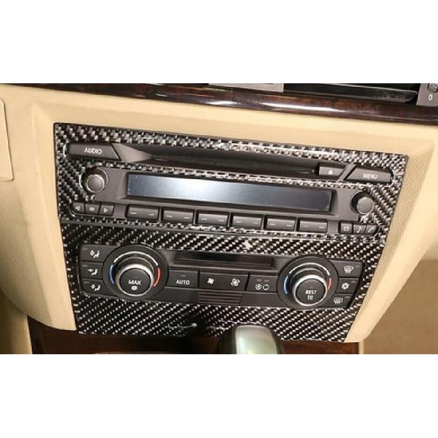 For BMW 3-Series Real Carbon Fiber Trim Car Middle Console CD Switch Frame 05-12