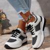 Women's Casual Sports Shoes Soft Sole Color Matching Strap Wedge Heel Thick Sole Large Size Sports and Leisure Shoes