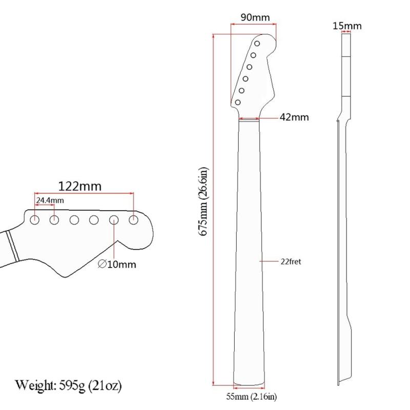 Яркий! 21-ладовая ручка грифа электрогитары с накладкой из канадского клена