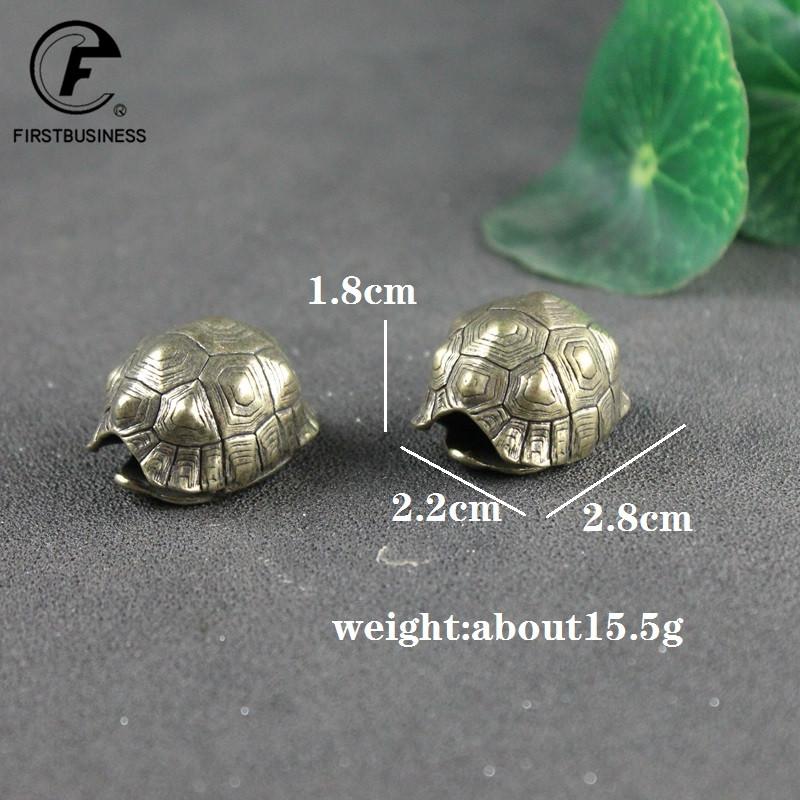 Retro Brass Mythical Beast Turtle Shell Bell Vintage Pure Copper Car Keychain Pendant Lucky Animal Statue Desktop Ornament Decor