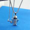 New Mobile Robot Pendant Men's Hip-hop Street Necklace Stainless Steel Ladies Sweater Chain