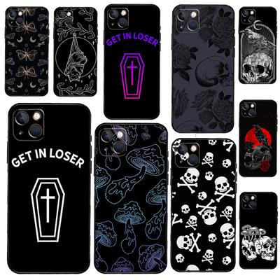 Чехол для телефона с черепом в готическом стиле, жуткий пастельный готик для iPhone 12 11 13 Pro Max 7 8 Plus, силиконовый чехол для iPhone XR X XS Max SE