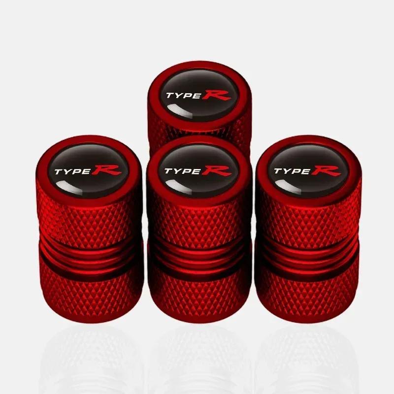 AAAKX1 4Pcs Car TypeR Tire Wheel Valve Caps Tyre Rim Stem Covers For Honda Civic TYPE R CRV HRV Accord Fit Accessories