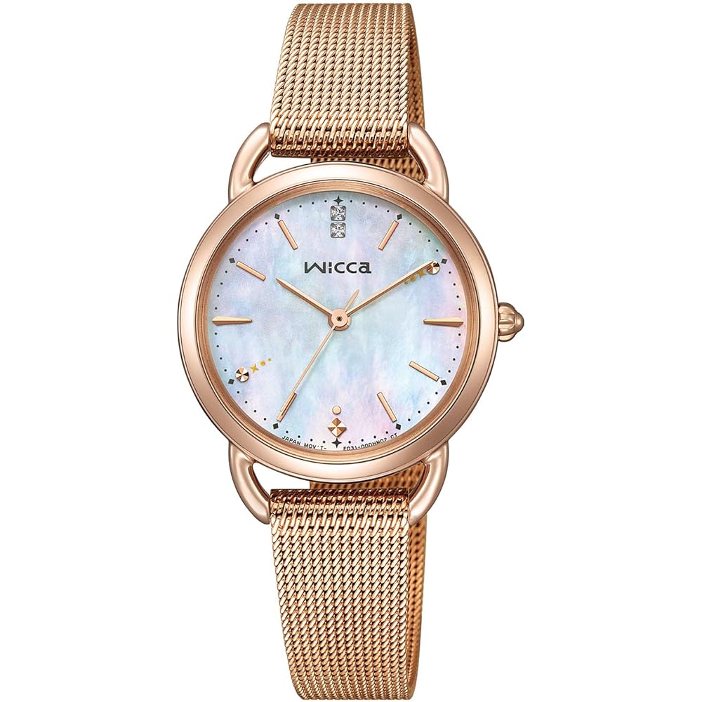 Женские часы Citizen Wicca Limited Edition с технологией Solar Tech, с дополнительным ремешком, водонепроницаемые 2-Way, аналоговые, с циферблатом из белого перламутра, в корпусе цвета розового золота