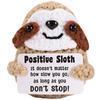 1PC Crochet Holiday Gift with Card Emotional Support Sloth Doll Handmade Knitted Figurine Desk Decor Finished Ornament
