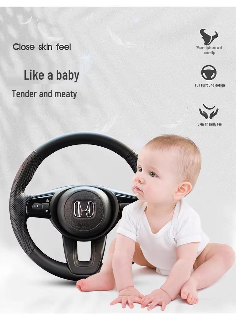 Натуральная кожаная ручная прошивка чехла рулевого колеса для моделей Honda Civic, Accord, CRV, HR-V, Fit и Guandao