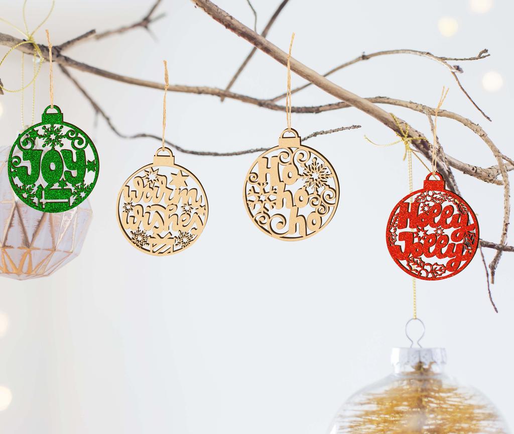 Inkdotpot 18 шт. Рождественские украшения, незаконченные деревянные лазерные вырезы в форме дерева/колокольчика, подвесное украшение