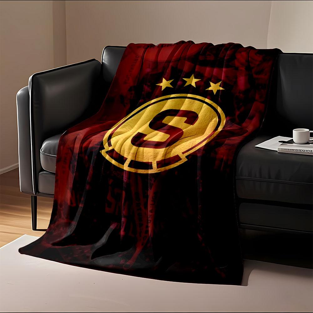Golden "S" Emblem on Red Background print blanket soft and cozy perfect for the living room bed sofa or a nap,gift