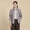 Льняная клетчатая блузка с одним карманом B6m3b405