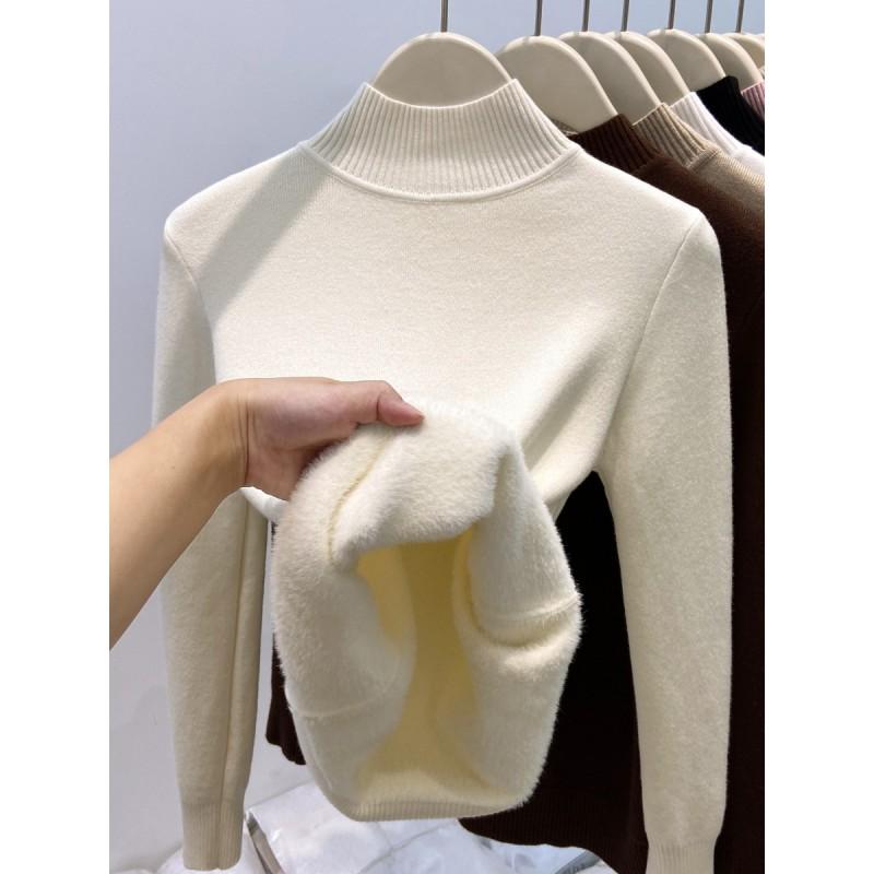 Womens Thick High-Neck Knit Sweater Soft Warm Base Layer Pullover Winter Casual Office Wear