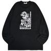 Yoshida Yu Godzilla Sanrio Characters Print Long Sleeve T-Shirt Spring Autumn