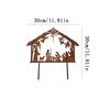 2D Flat 1-Piece Iron Nativity Silhouette Garden Decoration Stake, Suitable for Law