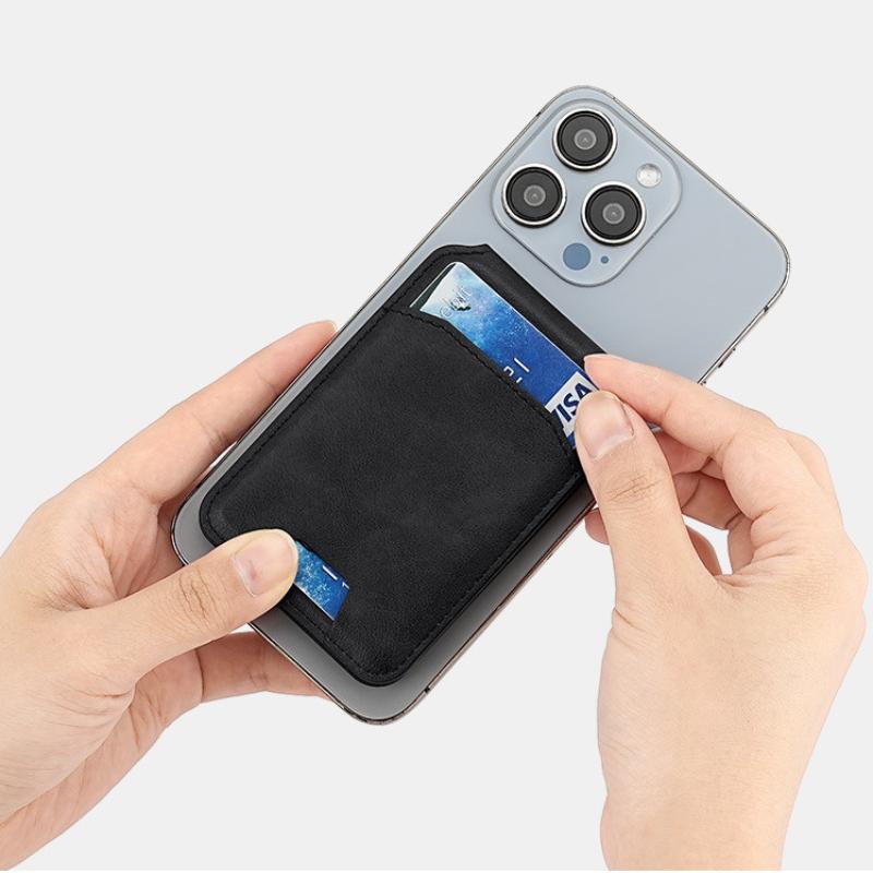 1 шт. Кожаный магнитный держатель для карт-кошелек для серии Phone16/15/14/13/12 с регулируемым держателем, магнитный кошелек-подставка Magsafe