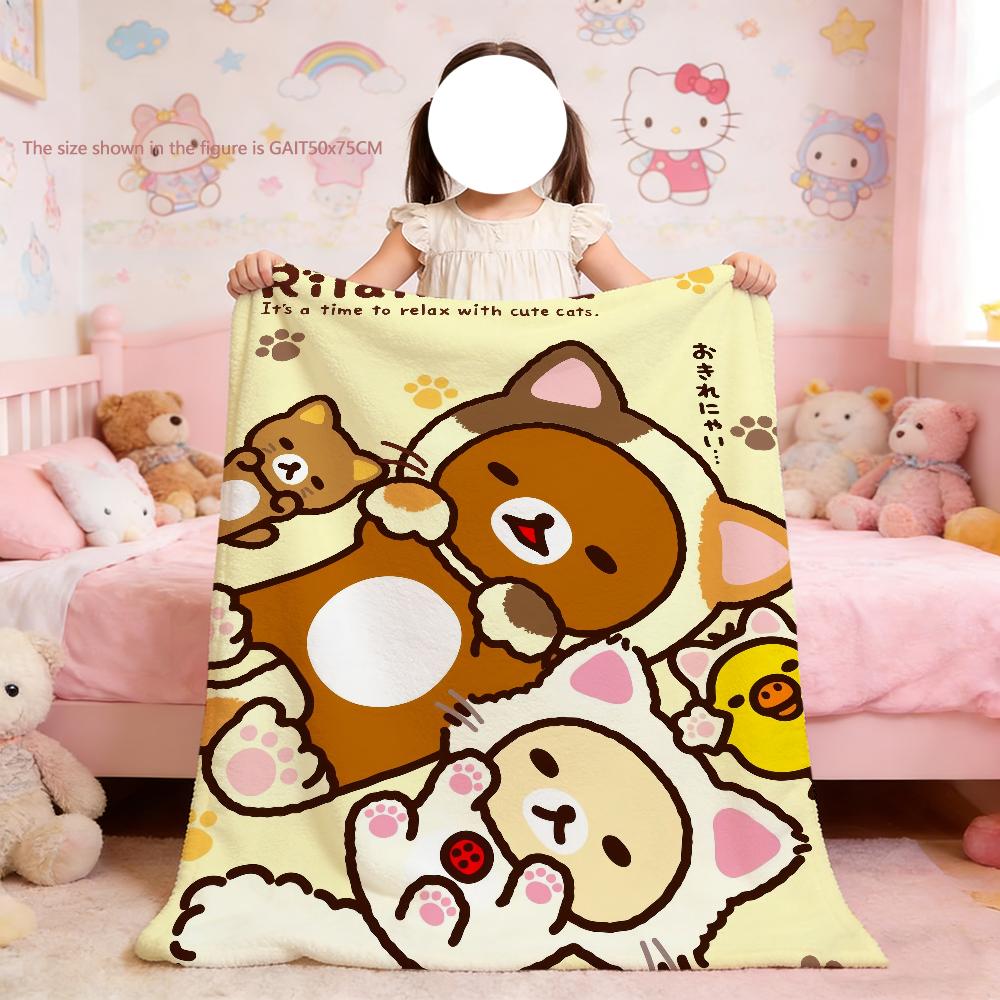 Blanket Cartoon For Soft Cute Throw Blanket R-Rilakkumas-s for Picnic Bed Sofa Home Bear Bedroom Cozy Warm Comfortable