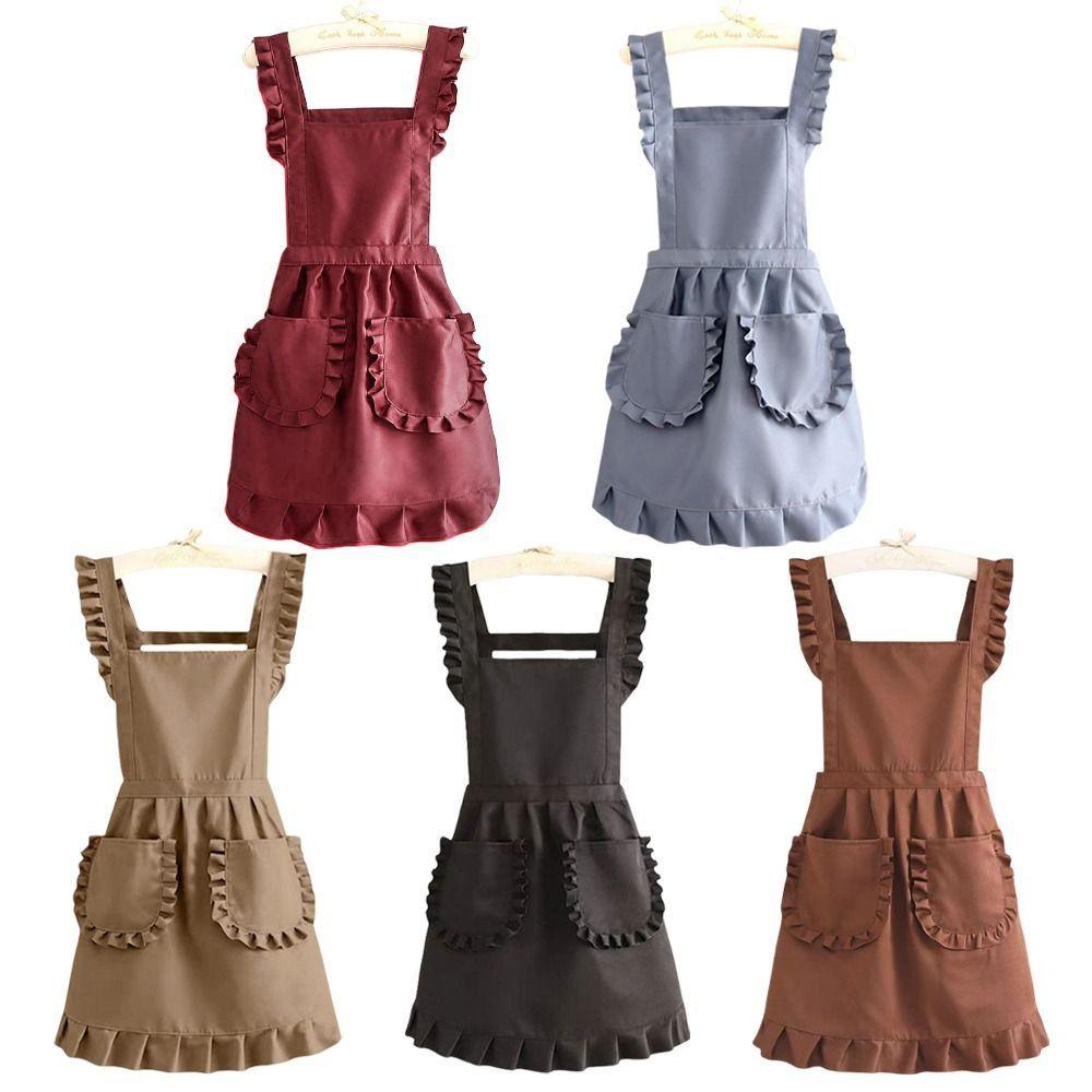 Cotton Lace Aprons Waterproof Art Painting Apron Lovely Cooking Aprons for Florist Shop