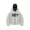 1977 Мужская и женская повседневная мода на молнии с капюшоном Повседневная мужская и женская свободная кофта-свитшот больших размеров
