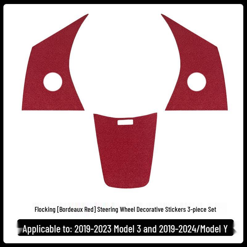 Suede Steering Wheel Cover & Button Stickers for Tesla Model Y/3