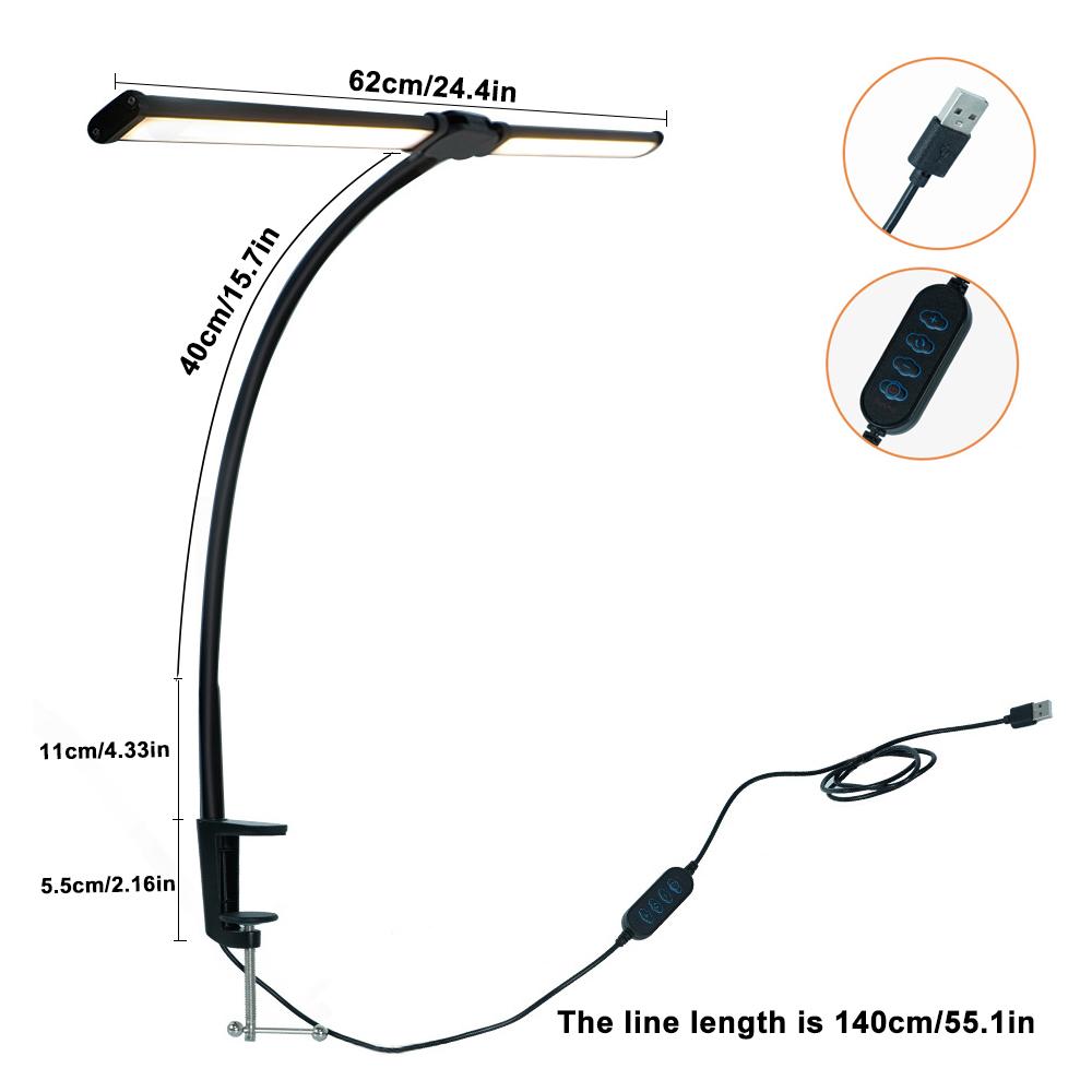 Светодиодный монитор для компьютера с защитой глаз, настольная лампа, 10 уровней яркости, 3 цветовых режима, гибкая светодиодная архитектурная настольная лампа, лампа для чтения для дома