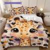 Giraffe Pattern Bedding Quilt Set Quilt Cover Pillowcase Home Decoration Birthday Gift (1 * duvet cover + 2 * pillowcase, without core)