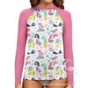 Womens Quick-Dry Rash Guard Surfing Diving Swimming UV Protection Printed Spandex Lycra Top