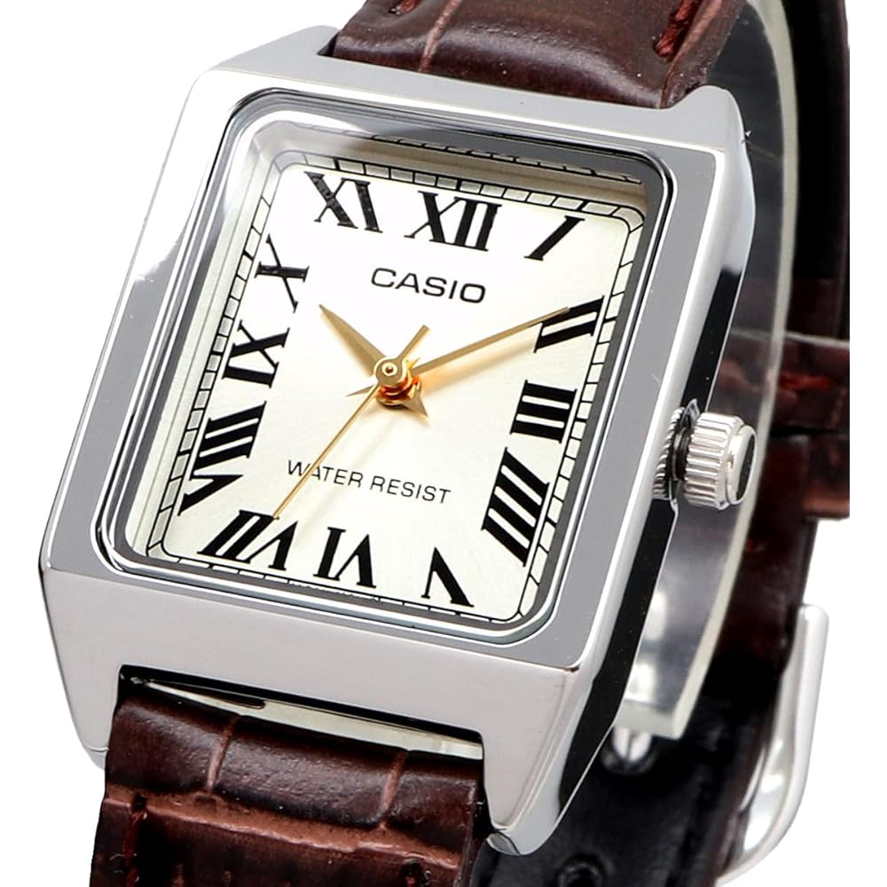 Женские кварцевые часы Casio Standard LTP-V007L-9B Светлое шампанское Золотой Коричневый кожаный ремешок