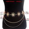 Fashion Hip Hop Metal Womans Layered Belt Sun Waistband Punk Waist Chain Dress Cummerbands